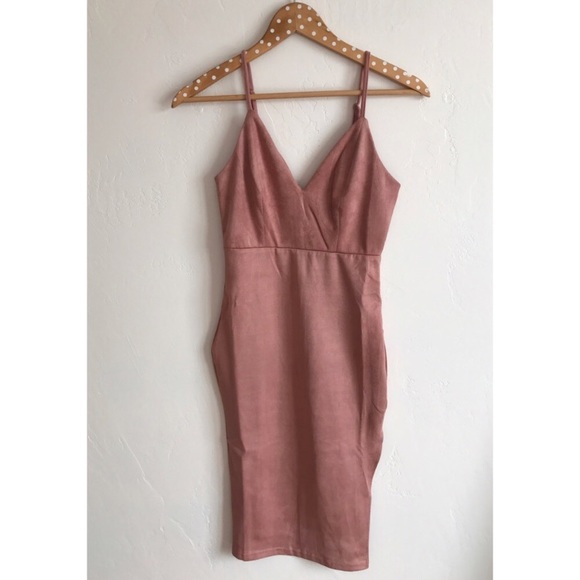 WILD ESPRESSO FAUX SUEDE MIDI DRESS main image 1